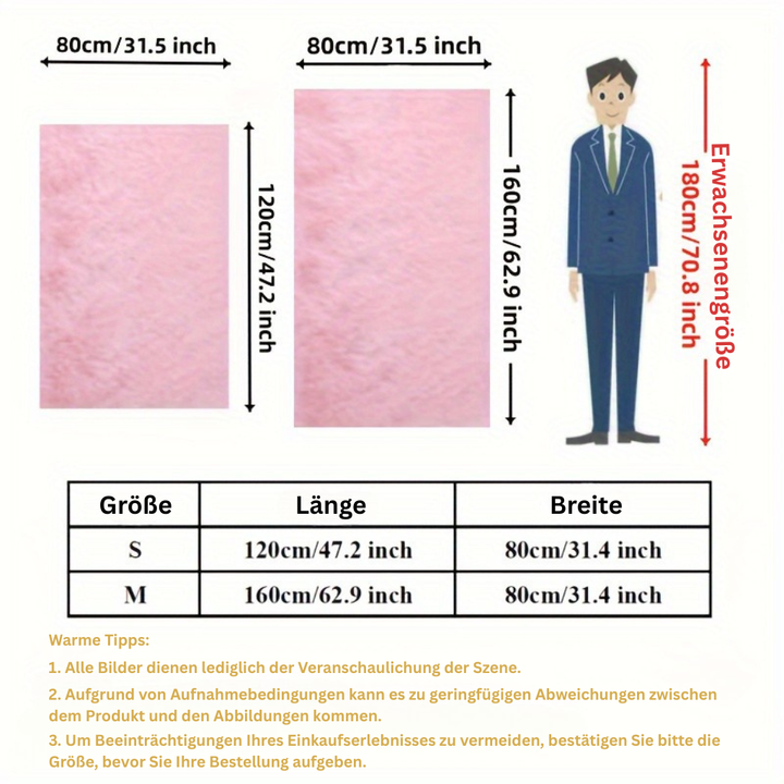 AuroValea: Tappeto rettangolare moderno, morbido, con motivo rosa – versatile per yoga, campeggio e interni.