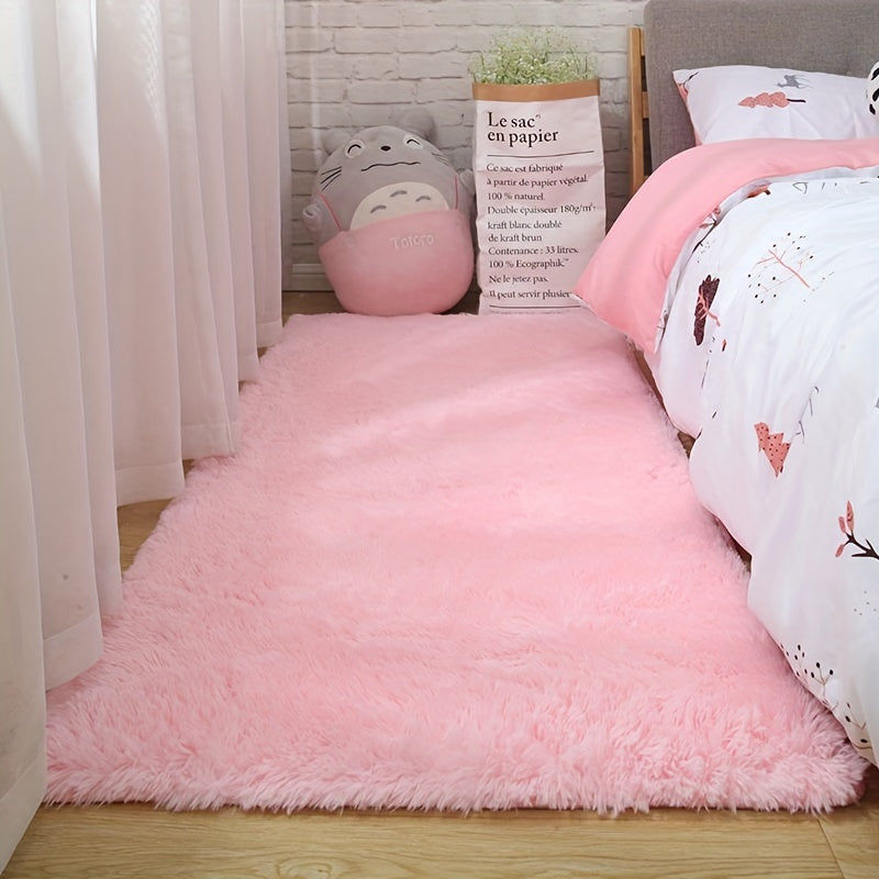 AuroValea: Tappeto rettangolare moderno, morbido, con motivo rosa – versatile per yoga, campeggio e interni.
