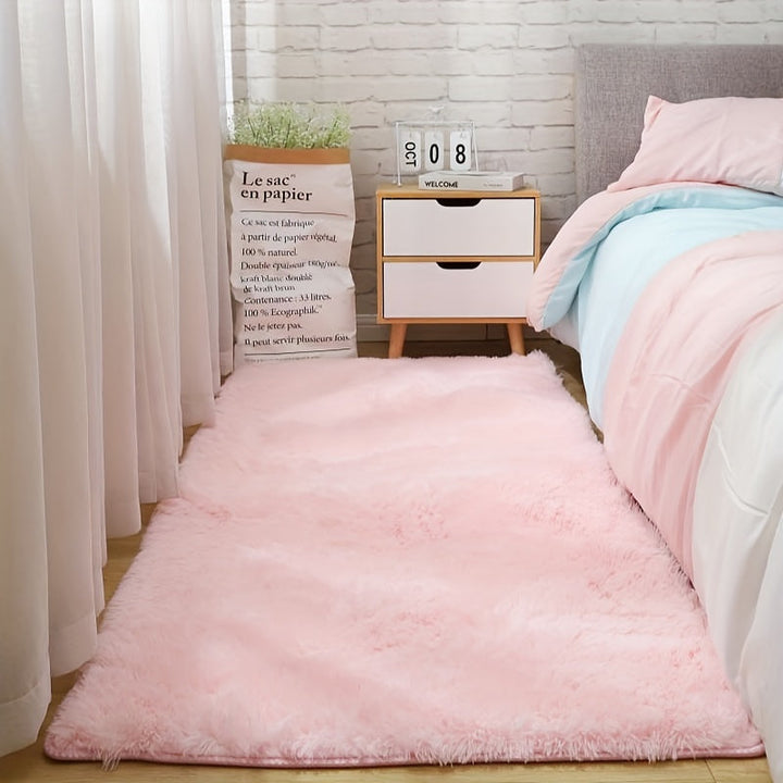 AuroValea: Tappeto rettangolare moderno, morbido, con motivo rosa – versatile per yoga, campeggio e interni.