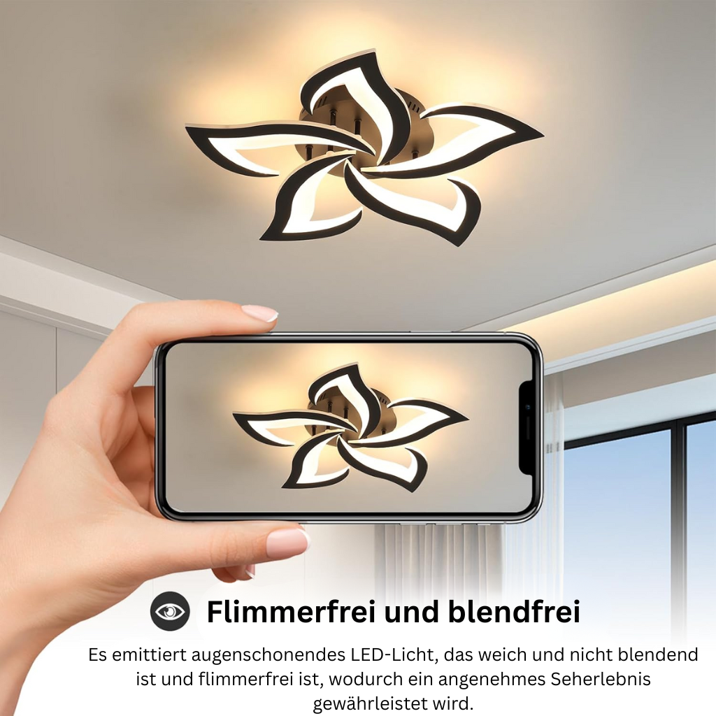 AuroraFlora: Lampada da soffitto LED moderna a forma di fiore – elegante e decorativa per soggiorni e aree living