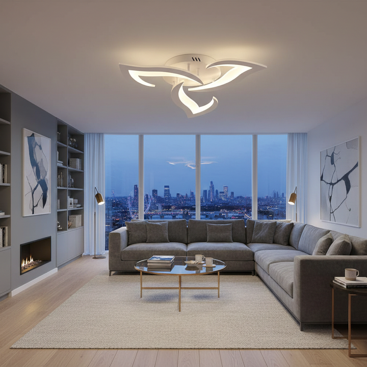 AuroraFlora: Lampada da soffitto LED moderna a forma di fiore – elegante e decorativa per soggiorni e aree living