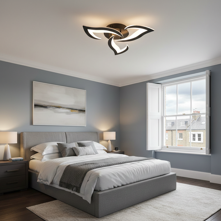 AuroraFlora: Lampada da soffitto LED moderna a forma di fiore – elegante e decorativa per soggiorni e aree living
