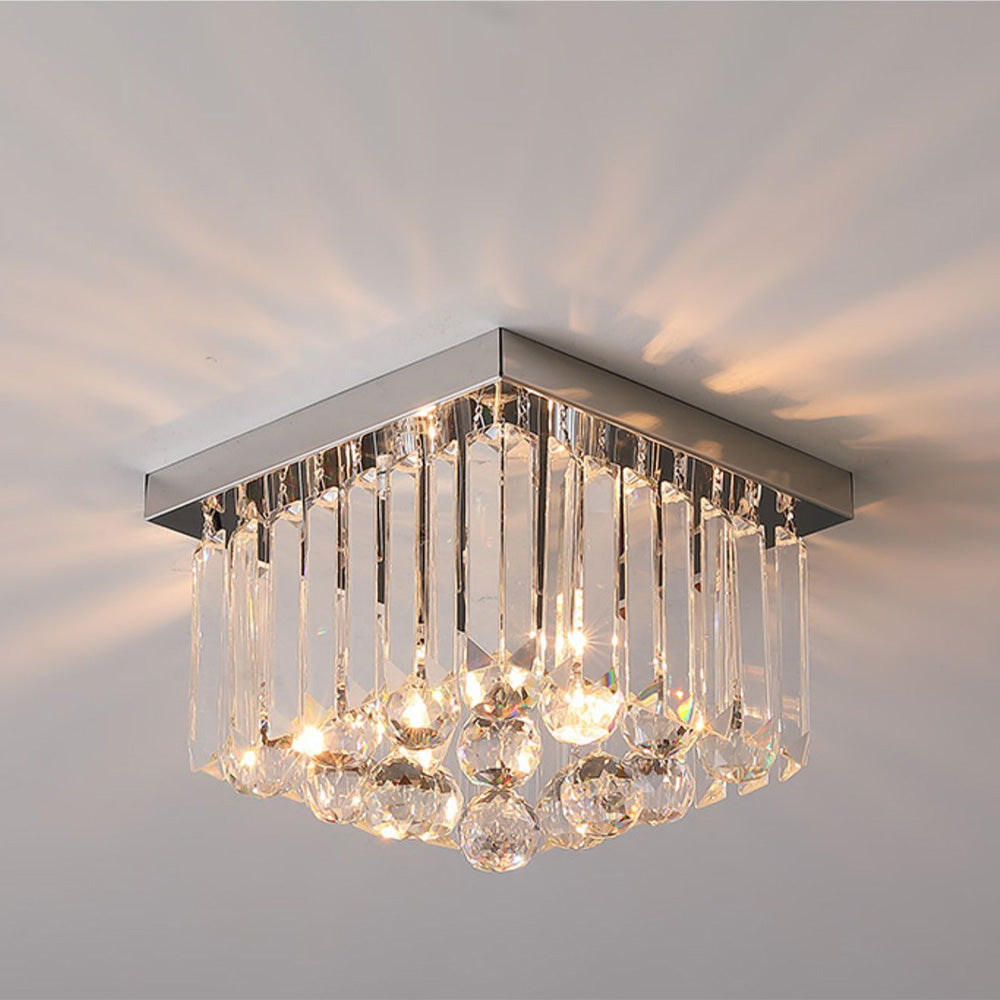 AuroraKristall: Lampada da soffitto moderna in cristallo 2 fiamme – elegante e decorativa per soggiorno e sala da pranzo