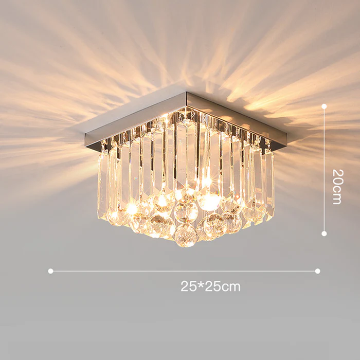 AuroraKristall: Lampada da soffitto moderna in cristallo 2 fiamme – elegante e decorativa per soggiorno e sala da pranzo
