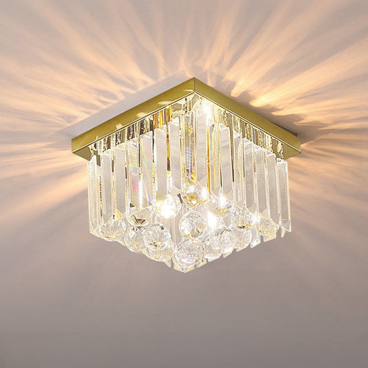 AuroraKristall: Lampada da soffitto moderna in cristallo 2 fiamme – elegante e decorativa per soggiorno e sala da pranzo