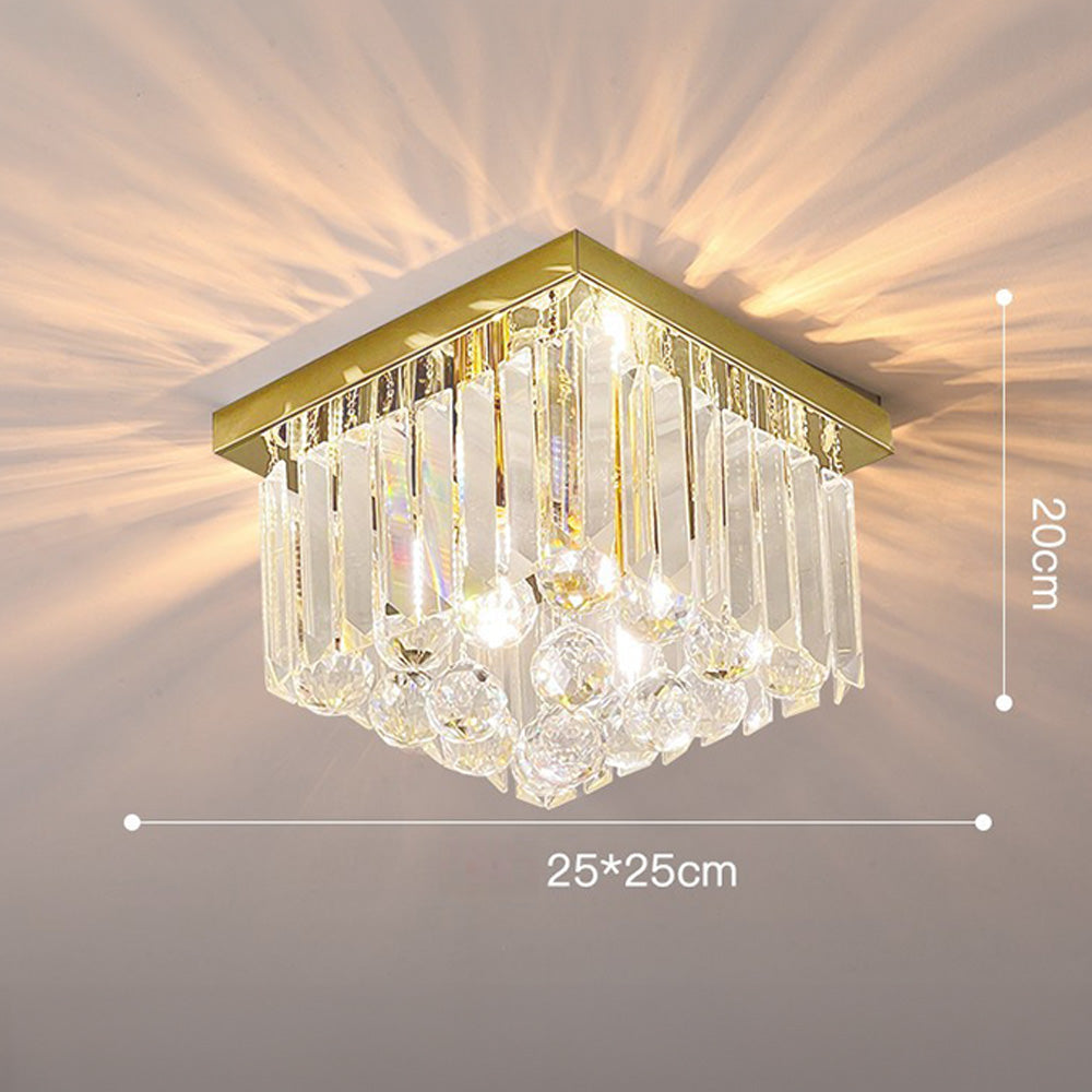 AuroraKristall: Lampada da soffitto moderna in cristallo 2 fiamme – elegante e decorativa per soggiorno e sala da pranzo