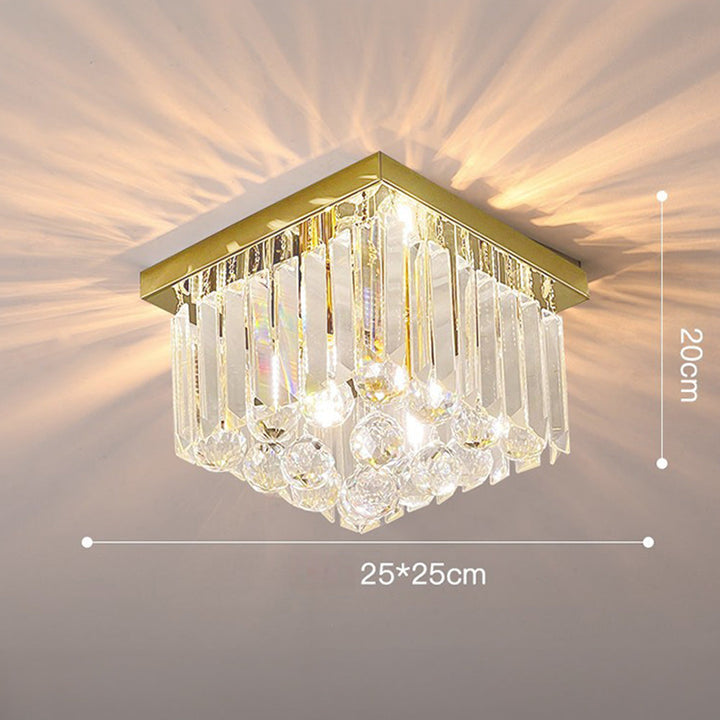 AuroraKristall: Lampada da soffitto moderna in cristallo 2 fiamme – elegante e decorativa per soggiorno e sala da pranzo