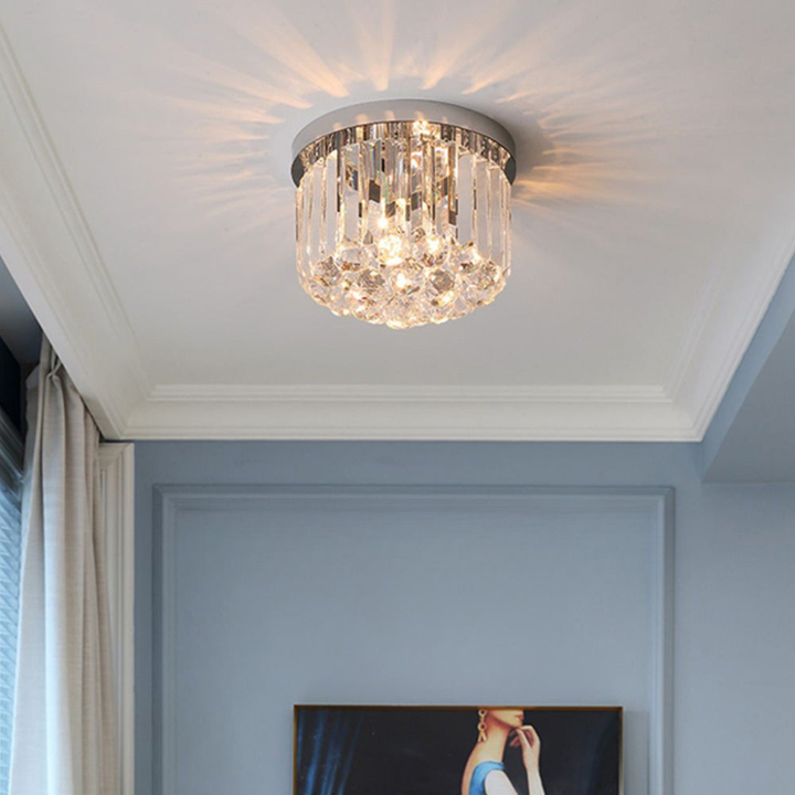 AuroraKristall: Lampada da soffitto moderna in cristallo 2 fiamme – elegante e decorativa per soggiorno e sala da pranzo