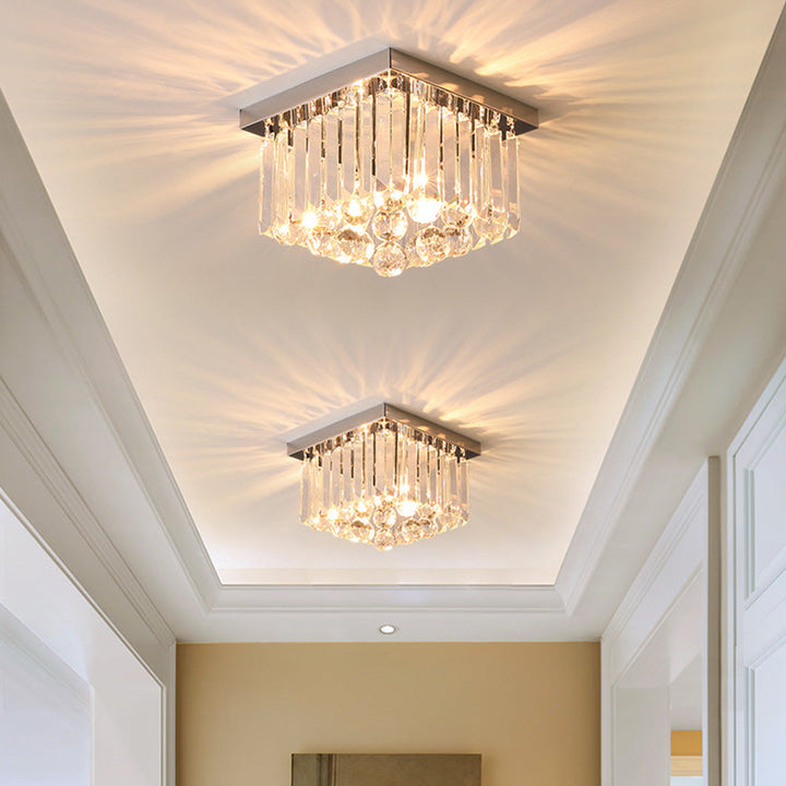 AuroraKristall: Lampada da soffitto moderna in cristallo 2 fiamme – elegante e decorativa per soggiorno e sala da pranzo