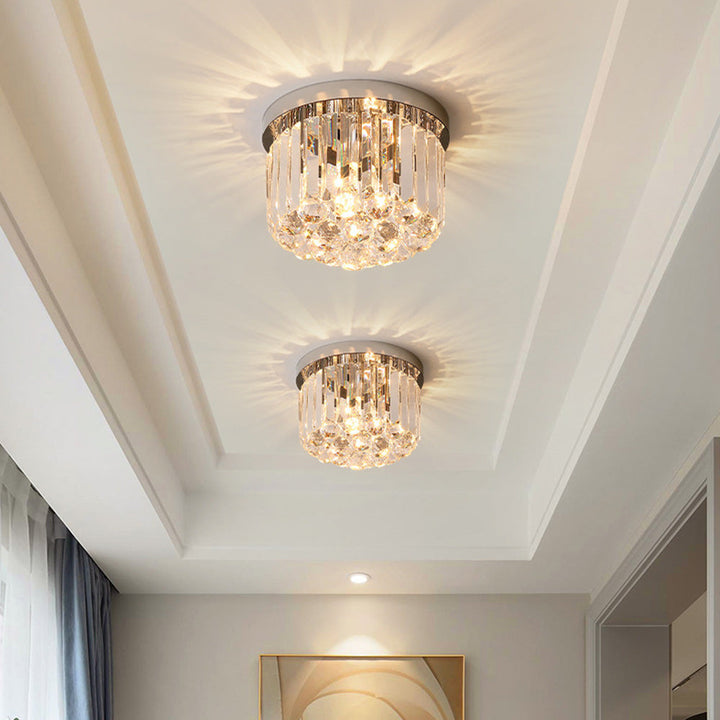 AuroraKristall: Lampada da soffitto moderna in cristallo 2 fiamme – elegante e decorativa per soggiorno e sala da pranzo