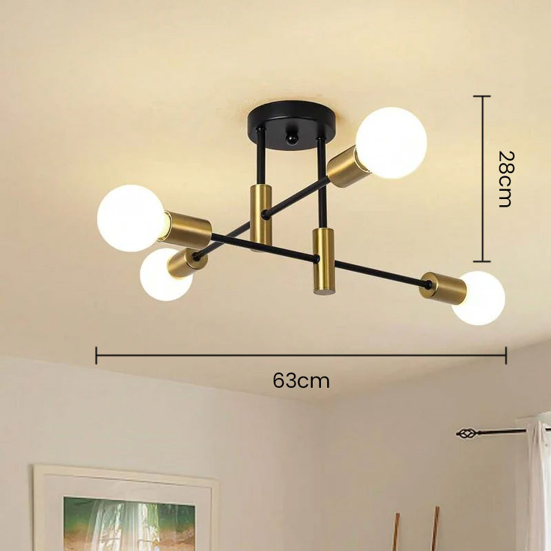 AuroraNord: Lampada da soffitto LED scandinava nera – elegante e luminosa per sala da pranzo e soggiorno