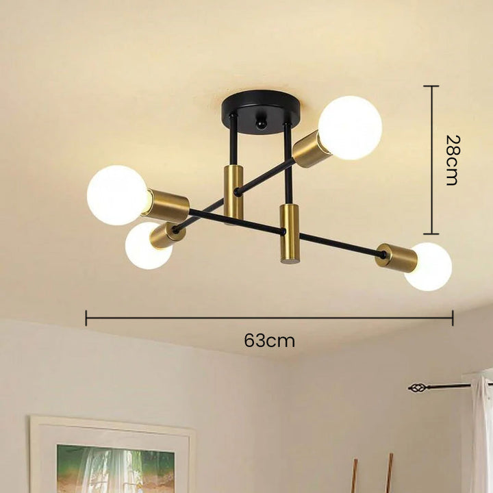 AuroraNord: Lampada da soffitto LED scandinava nera – elegante e luminosa per sala da pranzo e soggiorno