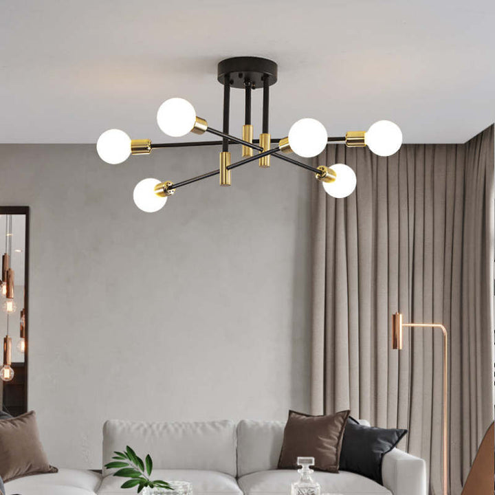 AuroraNord: Lampada da soffitto LED scandinava nera – elegante e luminosa per sala da pranzo e soggiorno