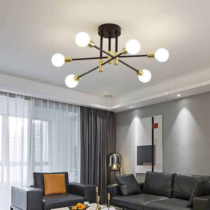 AuroraNord: Lampada da soffitto LED scandinava nera – elegante e luminosa per sala da pranzo e soggiorno