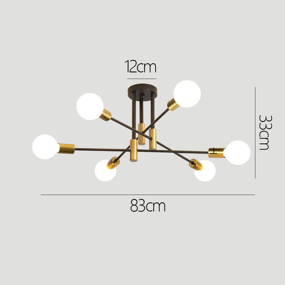 AuroraNord: Lampada da soffitto LED scandinava nera – elegante e luminosa per sala da pranzo e soggiorno