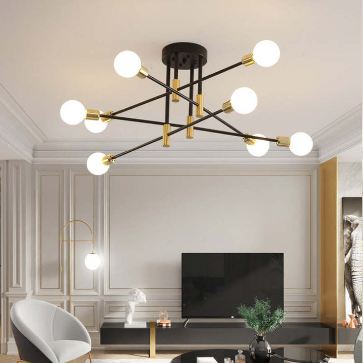 AuroraNord: Lampada da soffitto LED scandinava nera – elegante e luminosa per sala da pranzo e soggiorno