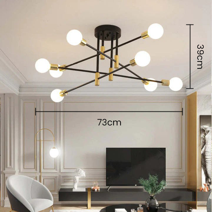 AuroraNord: Lampada da soffitto LED scandinava nera – elegante e luminosa per sala da pranzo e soggiorno