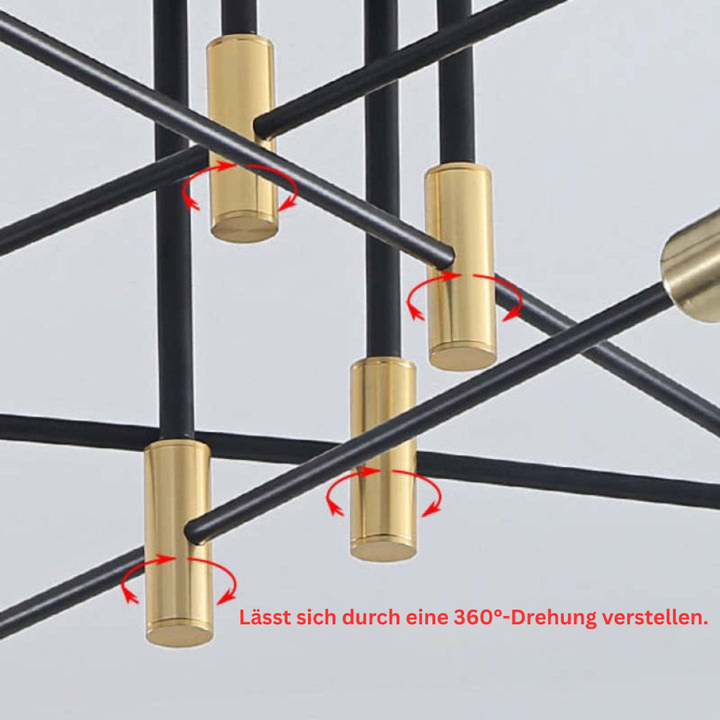 AuroraNord: Lampada da soffitto LED scandinava nera – elegante e luminosa per sala da pranzo e soggiorno