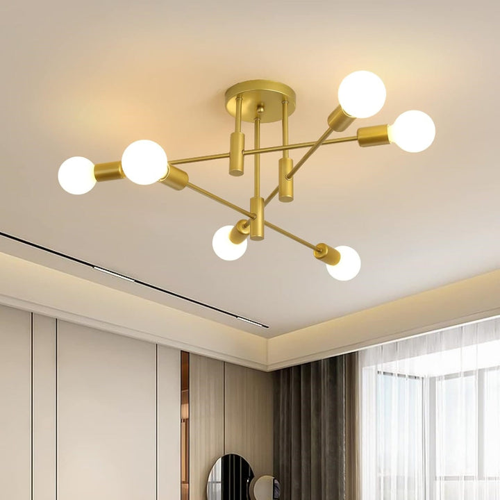 AuroraNord: Lampada da soffitto LED scandinava nera – elegante e luminosa per sala da pranzo e soggiorno
