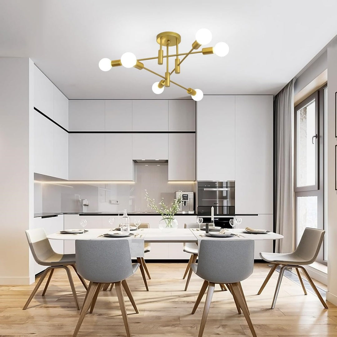 AuroraNord: Lampada da soffitto LED scandinava nera – elegante e luminosa per sala da pranzo e soggiorno
