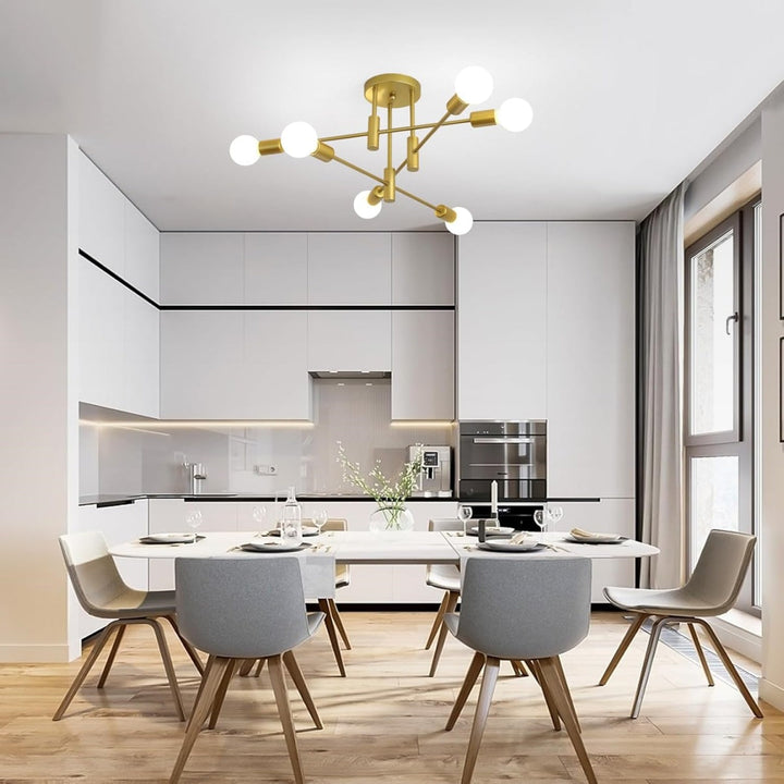 AuroraNord: Lampada da soffitto LED scandinava nera – elegante e luminosa per sala da pranzo e soggiorno