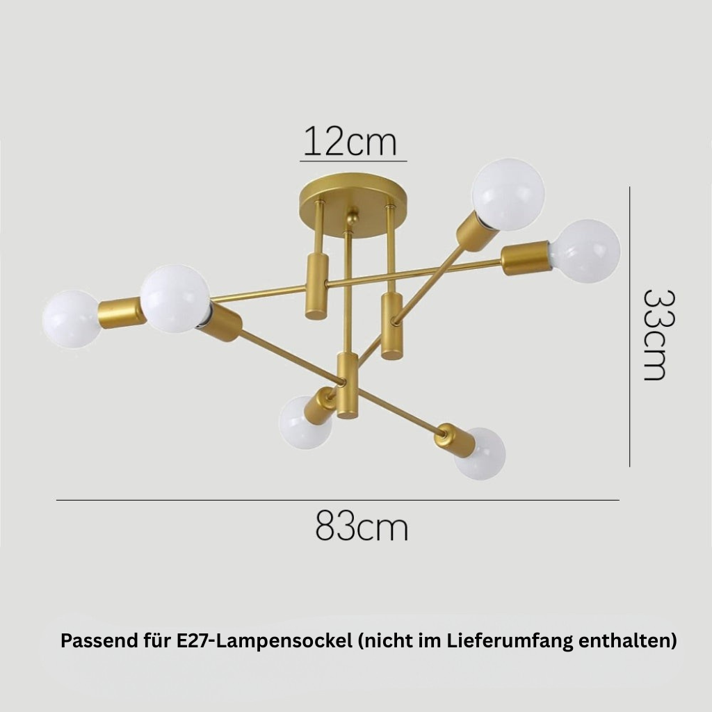 AuroraNord: Lampada da soffitto LED scandinava nera – elegante e luminosa per sala da pranzo e soggiorno