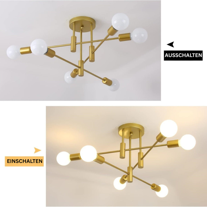 AuroraNord: Lampada da soffitto LED scandinava nera – elegante e luminosa per sala da pranzo e soggiorno