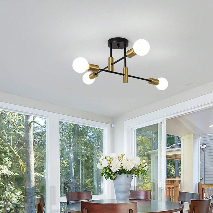 AuroraNord: Lampada da soffitto LED scandinava nera – elegante e luminosa per sala da pranzo e soggiorno