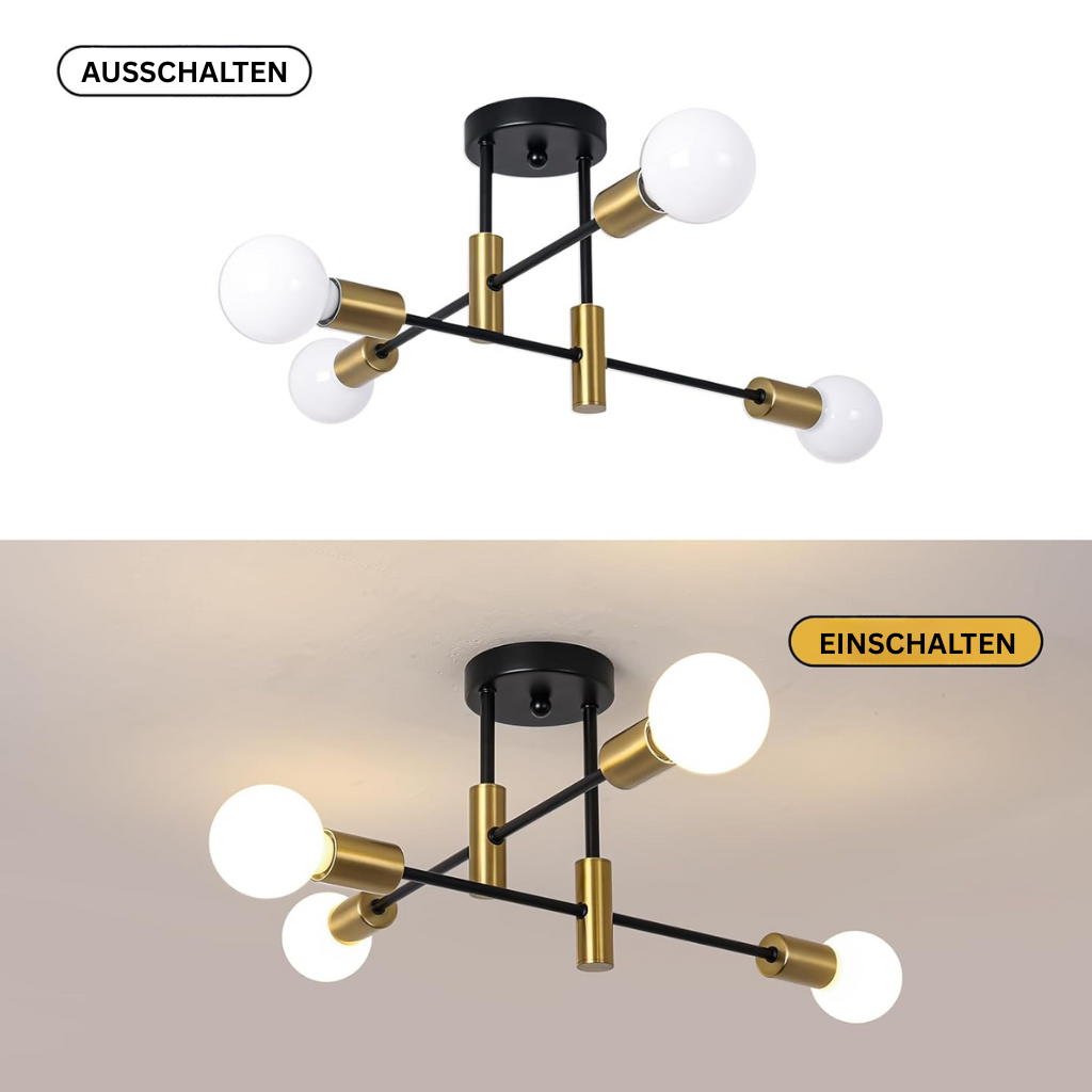 AuroraNord: Lampada da soffitto LED scandinava nera – elegante e luminosa per sala da pranzo e soggiorno