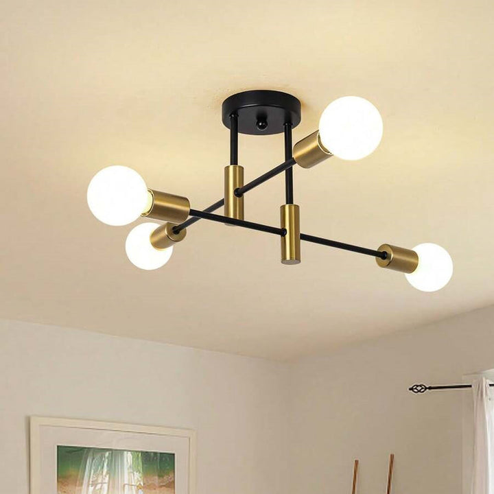 AuroraNord: Lampada da soffitto LED scandinava nera – elegante e luminosa per sala da pranzo e soggiorno