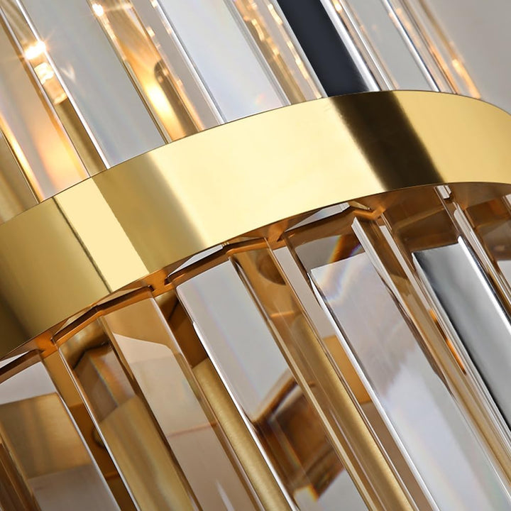 AuroraSteel: Applique in cristallo in acciaio inox moderno – elegante e luminosa per soggiorno e corridoio