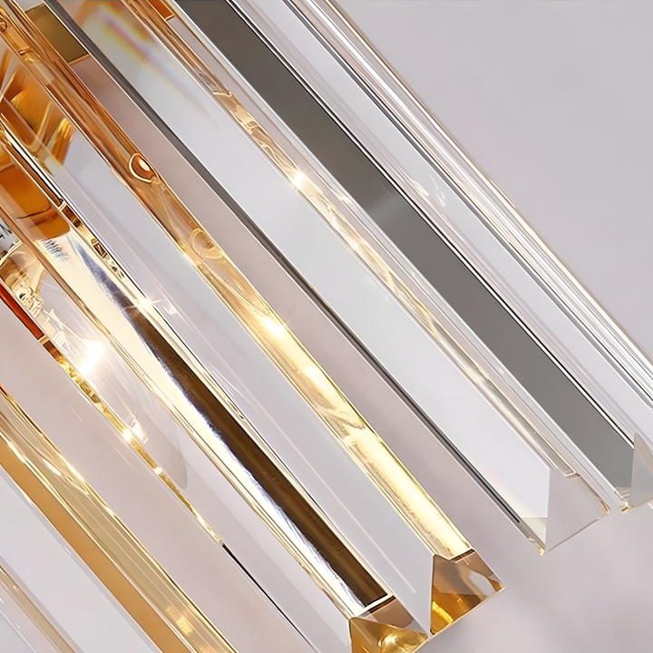 AuroraSteel: Applique in cristallo in acciaio inox moderno – elegante e luminosa per soggiorno e corridoio