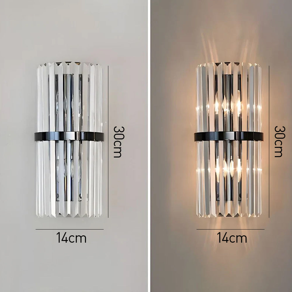 AuroraSteel: Applique in cristallo in acciaio inox moderno – elegante e luminosa per soggiorno e corridoio
