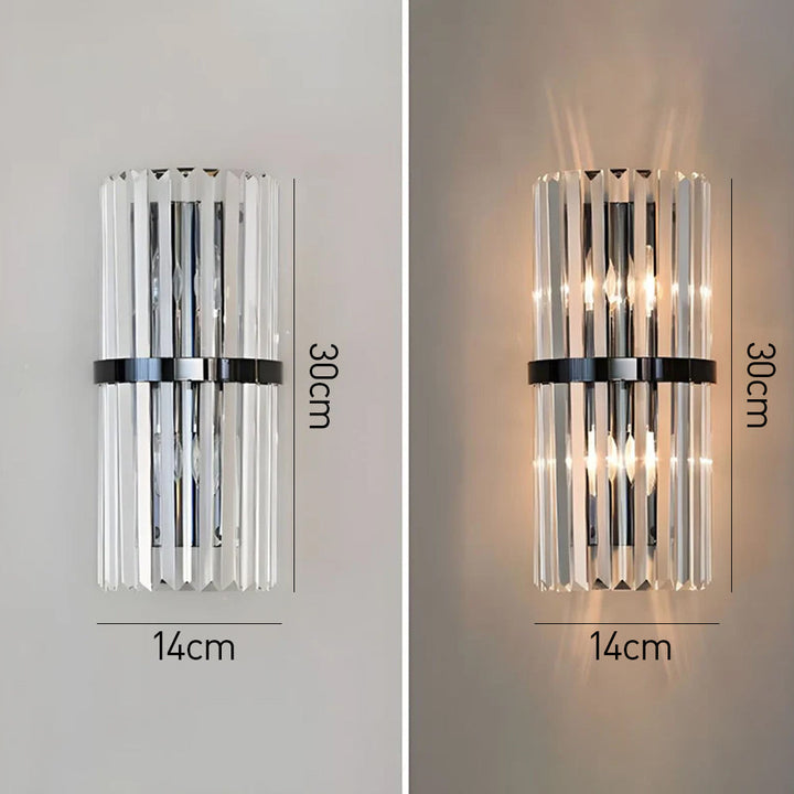 AuroraSteel: Applique in cristallo in acciaio inox moderno – elegante e luminosa per soggiorno e corridoio