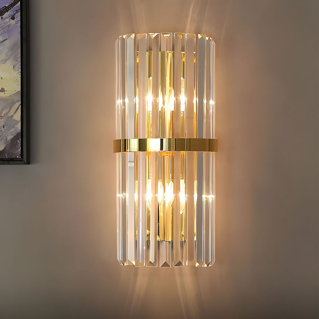AuroraSteel: Applique in cristallo in acciaio inox moderno – elegante e luminosa per soggiorno e corridoio