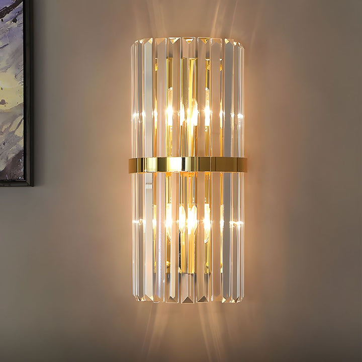 AuroraSteel: Applique in cristallo in acciaio inox moderno – elegante e luminosa per soggiorno e corridoio