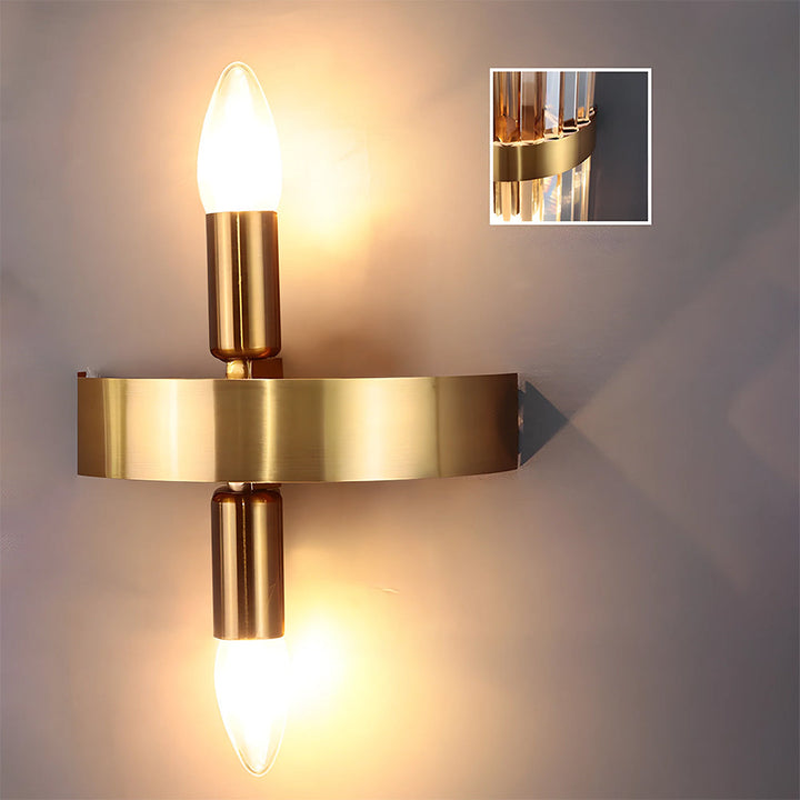 AuroraSteel: Applique in cristallo in acciaio inox moderno – elegante e luminosa per soggiorno e corridoio