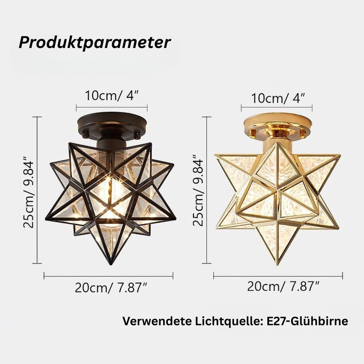 AuroraStern: Lampada da soffitto a LED a forma di stella semi-flush – decorativa e accogliente per soggiorno e camera da letto