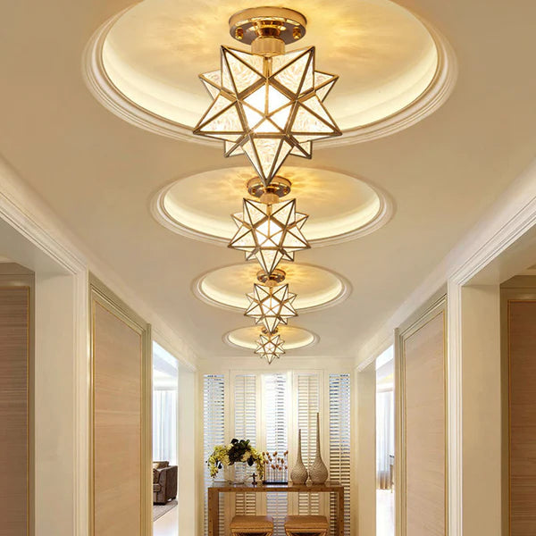 AuroraStern: Lampada da soffitto a LED a forma di stella semi-flush – decorativa e accogliente per soggiorno e camera da letto