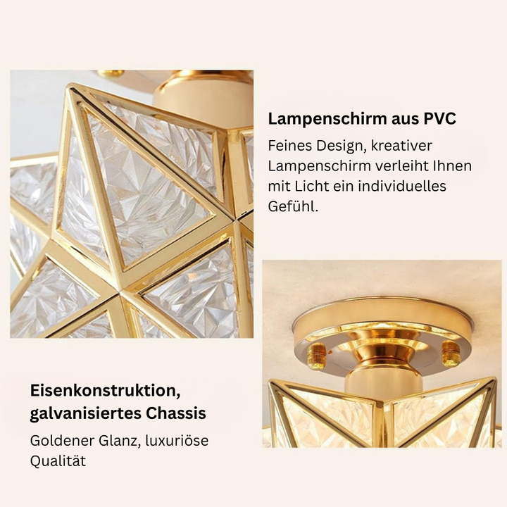 AuroraStern: Lampada da soffitto a LED a forma di stella semi-flush – decorativa e accogliente per soggiorno e camera da letto