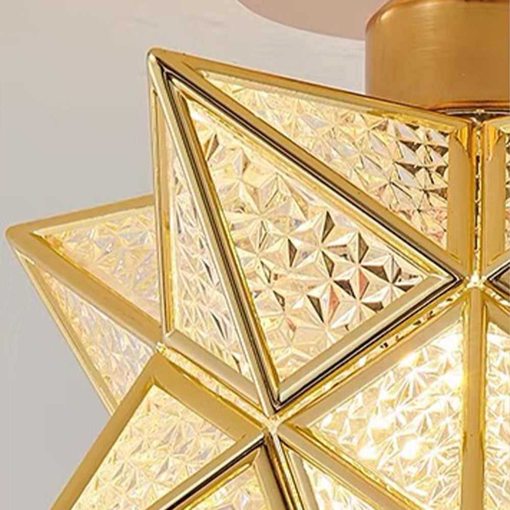 AuroraStern: Lampada da soffitto a LED a forma di stella semi-flush – decorativa e accogliente per soggiorno e camera da letto