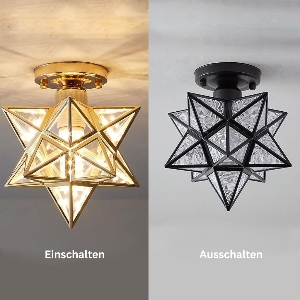 AuroraStern: Lampada da soffitto a LED a forma di stella semi-flush – decorativa e accogliente per soggiorno e camera da letto