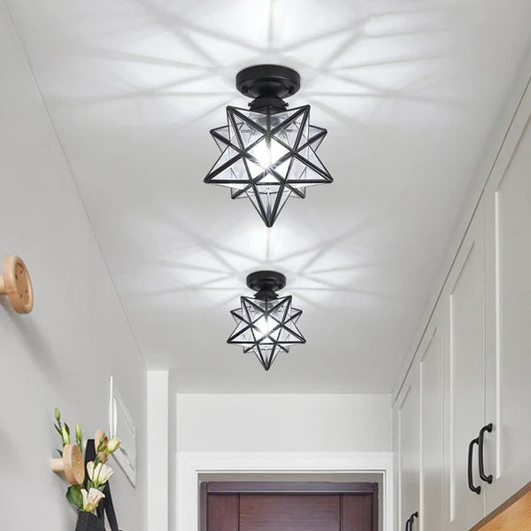 AuroraStern: Lampada da soffitto a LED a forma di stella semi-flush – decorativa e accogliente per soggiorno e camera da letto