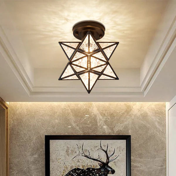 AuroraStern: Lampada da soffitto a LED a forma di stella semi-flush – decorativa e accogliente per soggiorno e camera da letto