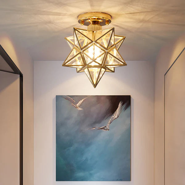 AuroraStern: Lampada da soffitto a LED a forma di stella semi-flush – decorativa e accogliente per soggiorno e camera da letto