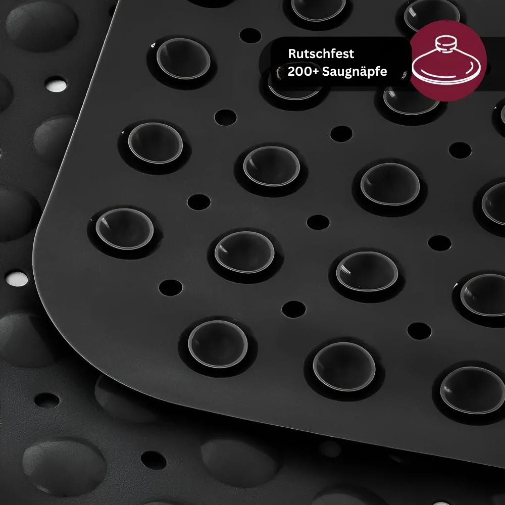 BadeHalt: Tappetino Antiscivolo per Vasca da Bagno con Ventose – Antibatterico e Facile da Pulire per una Doccia Sicura