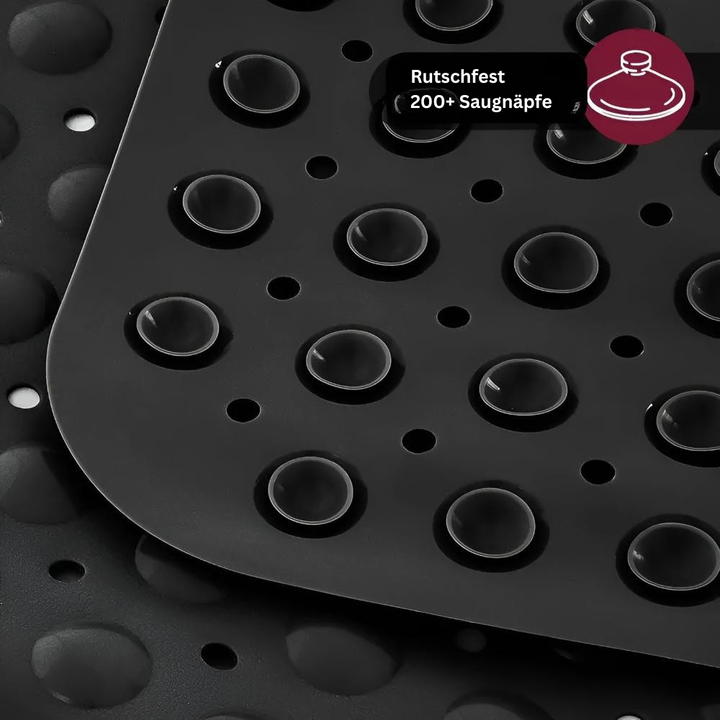 BadeHalt: Tappetino Antiscivolo per Vasca da Bagno con Ventose – Antibatterico e Facile da Pulire per una Doccia Sicura