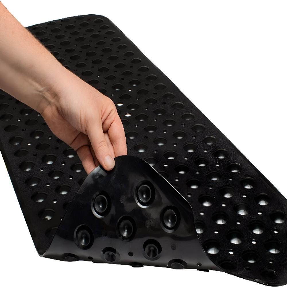 BadeHalt: Tappetino Antiscivolo per Vasca da Bagno con Ventose – Antibatterico e Facile da Pulire per una Doccia Sicura