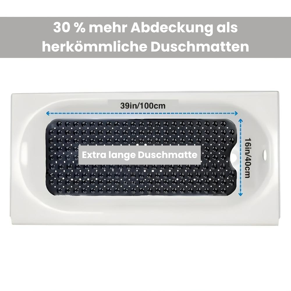 BadeHalt: Tappetino Antiscivolo per Vasca da Bagno con Ventose – Antibatterico e Facile da Pulire per una Doccia Sicura