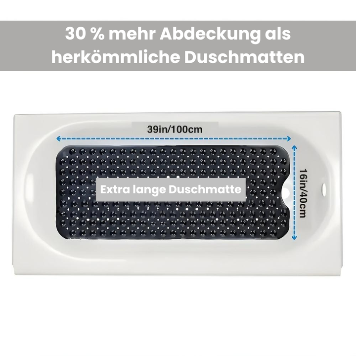 BadeHalt: Tappetino Antiscivolo per Vasca da Bagno con Ventose – Antibatterico e Facile da Pulire per una Doccia Sicura